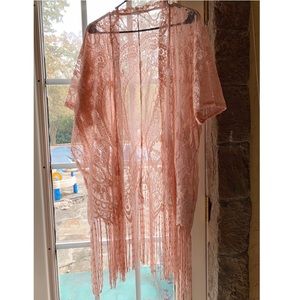Dusty pink lace coverup